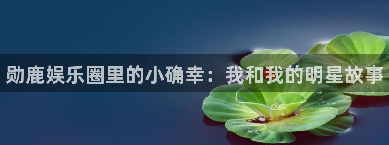 长征平台免费注册：勋鹿娱乐圈里的小确幸：我和我的明星故事